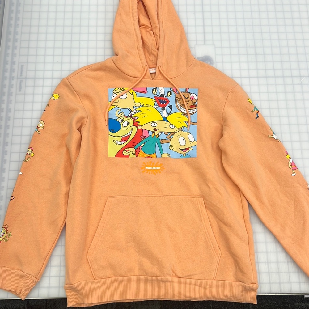 Medium Nickelodeon sweatshirt unisex peach color with classic characters